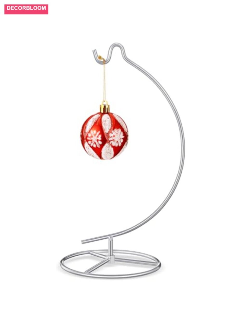 Metal Ornament Display Stand Hanging Hook Holder Semi Arc Design